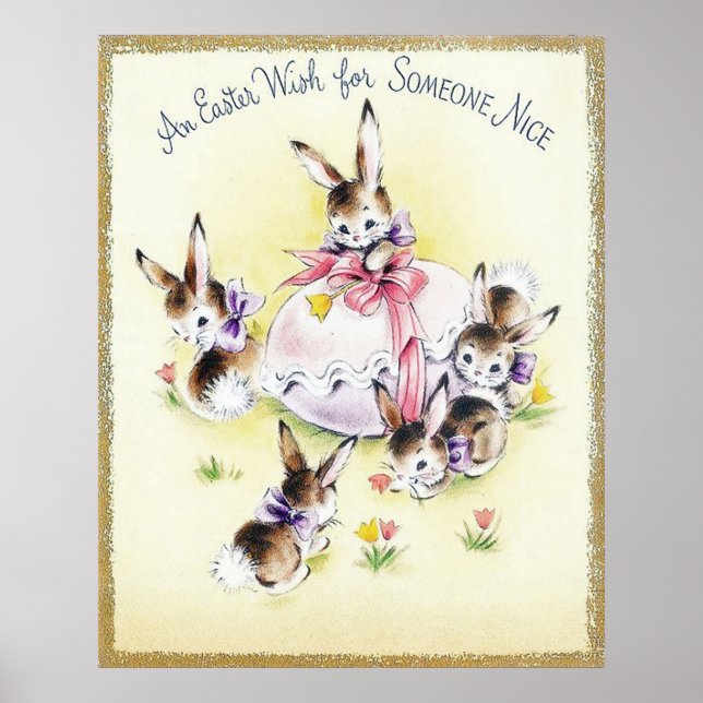 poster återställ vintagens Påskhare (Framsidan)