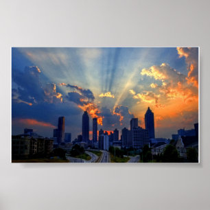 Poster - Atlanta Skyline vid Sunset