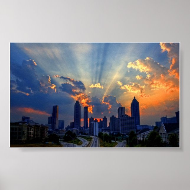 Poster - Atlanta Skyline vid Sunset (Framsidan)