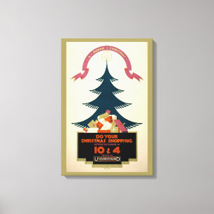 Poster att befordra resor via Londons tunnelbana Canvastryck