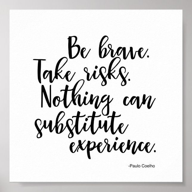 Poster att citera Paulo Coelho - upplevelse (Framsidan)