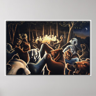 Poster att tona ut päronfärger Bear Art
