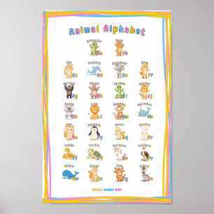 Poster av A-Z-djur - odla varje dag
