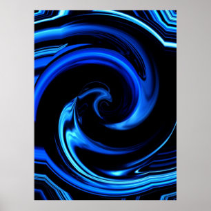 Poster av abstrakt Blue Dolphin Art