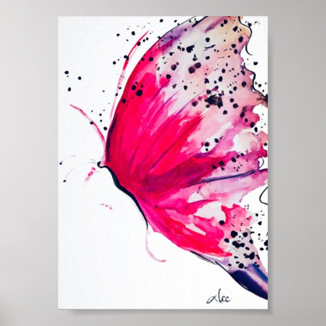Poster av abstrakt Butterfly Premium Canvas (5x7) (Framsidan)