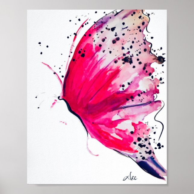 Poster av abstrakt Butterfly Premium Canvas (8 x 1 (Framsidan)