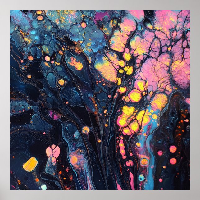 Poster av abstrakt Iridescent Art (Framsidan)