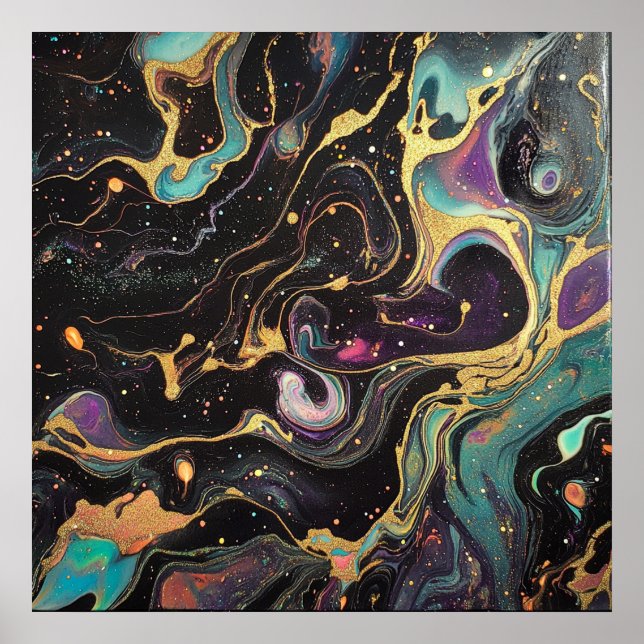 Poster av abstrakt Iridescent Art (Framsidan)