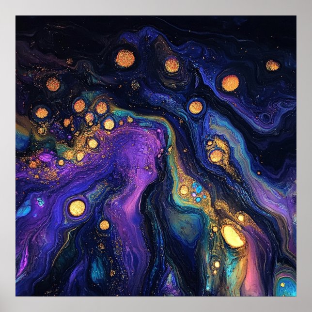 Poster av abstrakt Iridescent Art (Framsidan)