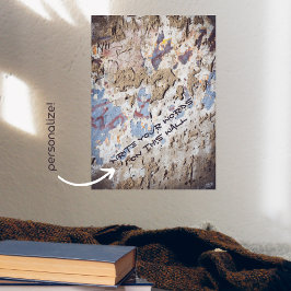 poster av abstraktens blå och beige (krackad vägg)