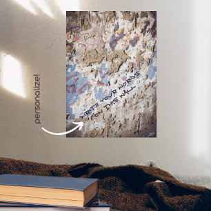 poster av abstraktens blå och beige (krackad vägg)