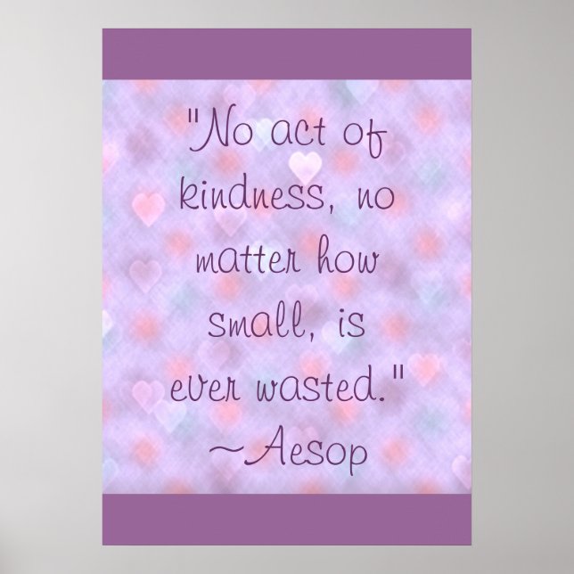 Poster av Aesop Kindness-citattecken (Framsidan)