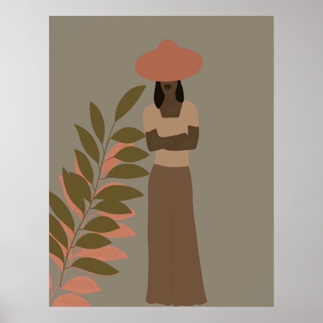 Poster av African American Facless Abstrakt Woman (Framsidan)