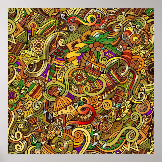 Poster av afrika Illustration Art (Framsidan)