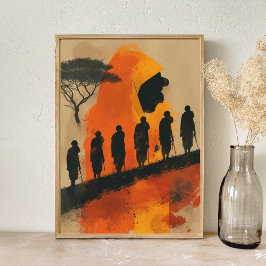 poster av afrikansk abstrakt art