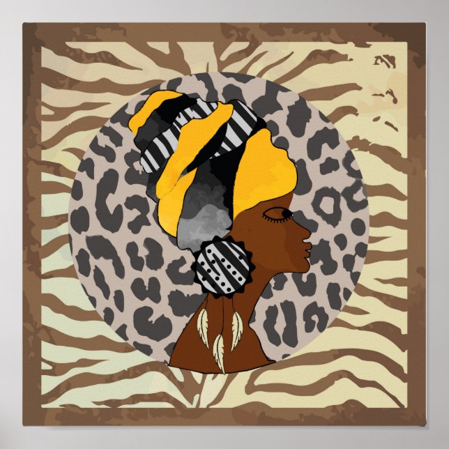 Poster av afrikansk boho-teckning (Framsidan)