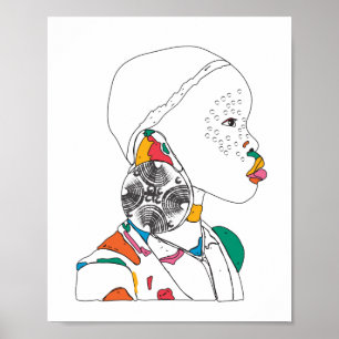 Poster av afrikansk flickgrafik