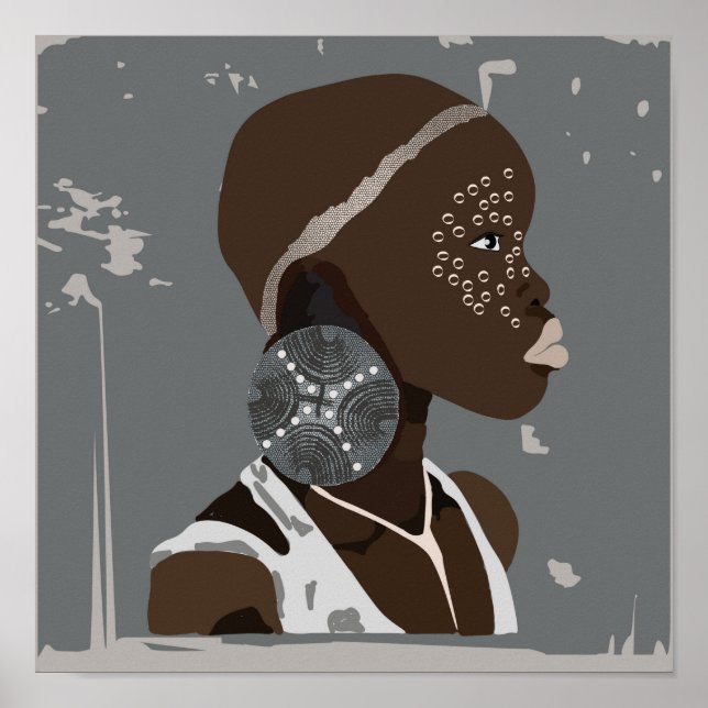Poster av afrikansk flickgrafik (Framsidan)