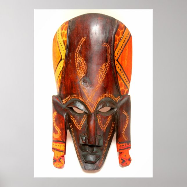 Poster av afrikansk mask (Framsidan)
