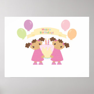 Poster av afrikansk Twin Birthday