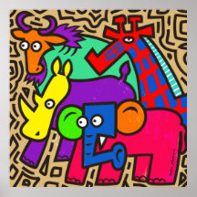 Poster av afrikansk Wildlife Art