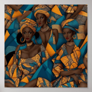 Poster av afrikanska kvinnokonst