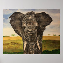 Poster av afrikanskt elefant-färgbilder