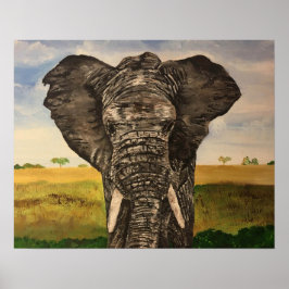 Poster av afrikanskt elefant-färgbilder