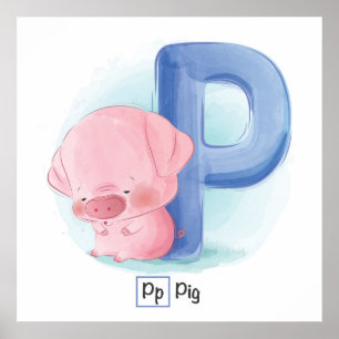 Poster av akut alfabet från djur