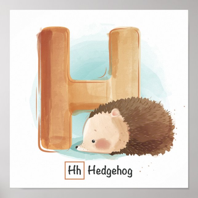 Poster av akut alfabet från djur (Framsidan)