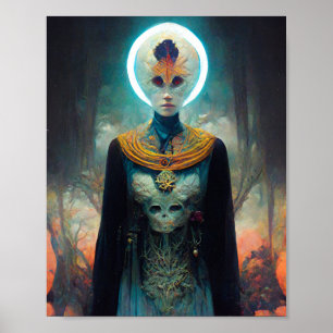 Poster av Alien Priestess Fantasy Sci-Fi Art
