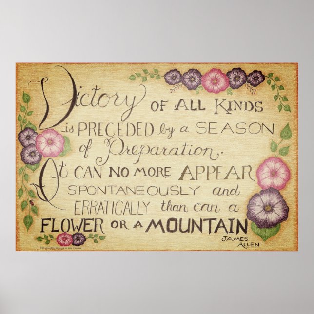 Poster av Allslags seger - James Allen Quote (Framsidan)