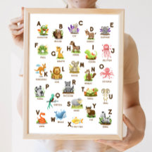 Poster av Alphabet ABC-klassrumsutbildning för dju