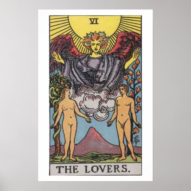 Poster av Älskare-Tarot Card (Framsidan)