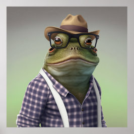Poster av American Bullfrog Hipster