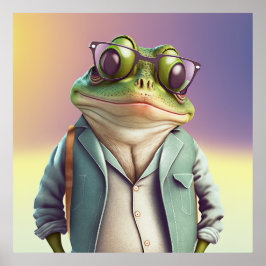 Poster av American Bullfrog Hipster