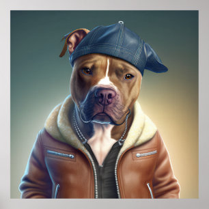 Poster av amerikanska StaffordTerrier Hipster