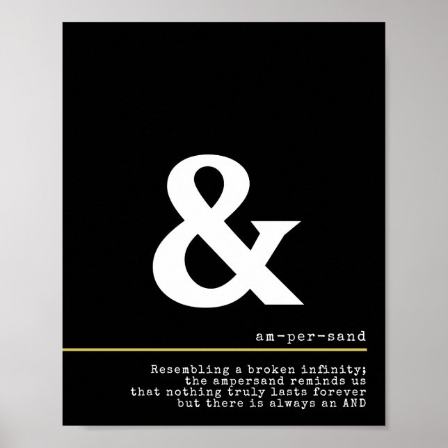 Poster av Ampersand minimal vit typografi (Framsidan)