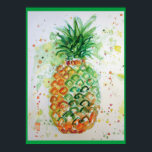 Poster av ananas frukt, livsmedelstropiska konst<br><div class="desc">Fruktkonst Poster. En lysande poster att komplimentera alla dekorationer,  som jag själv har skrivit. Designade från mina ursprungliga vattenfärgade målningar,  som jag målade från min egen blomsterträdgård.</div>