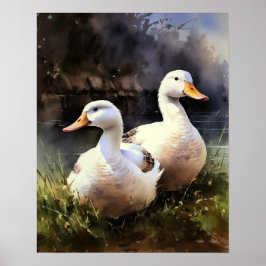 Poster av anka Farm Animal Art Print 