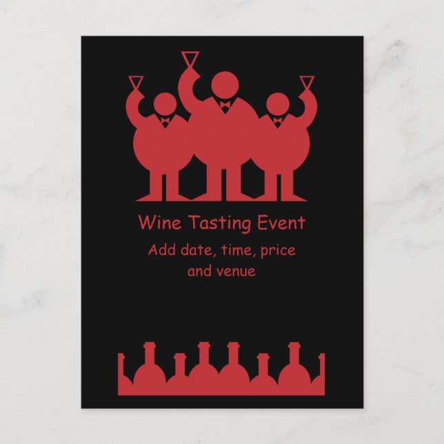 Poster av annonsering för Vin-provningshändelse Vykort (Framsida)