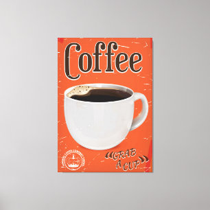 Poster av annonsering om vintage-kaffe canvastryck