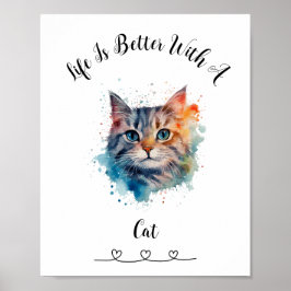 Poster av anpassningsbar Cat Tabby Wall Art