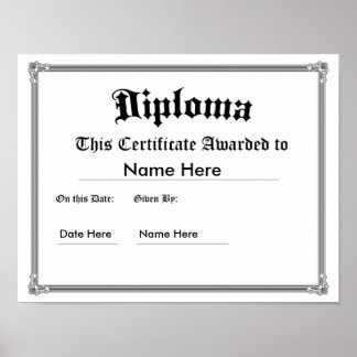 Poster av anpassningsbar tryckt diplomat