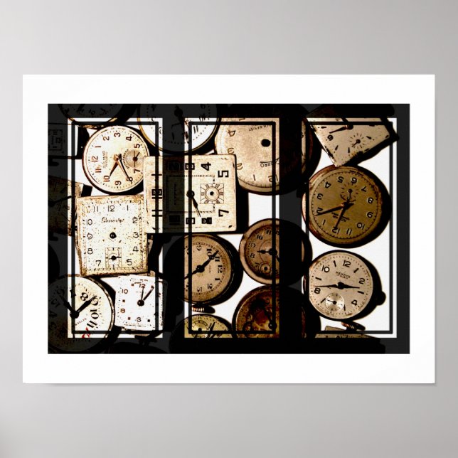Poster av antik Watches Triptych (Framsidan)