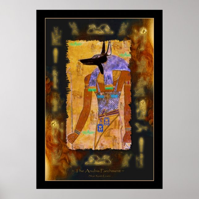 POSTER av ANUBIS Egyptian Gud Art (Framsidan)