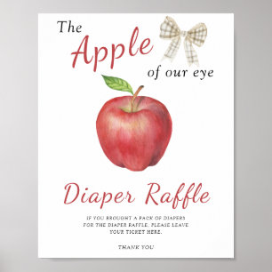 poster av äppelbabydusch - blöjraffel