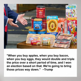 Poster av äpplen, bacon och ägg