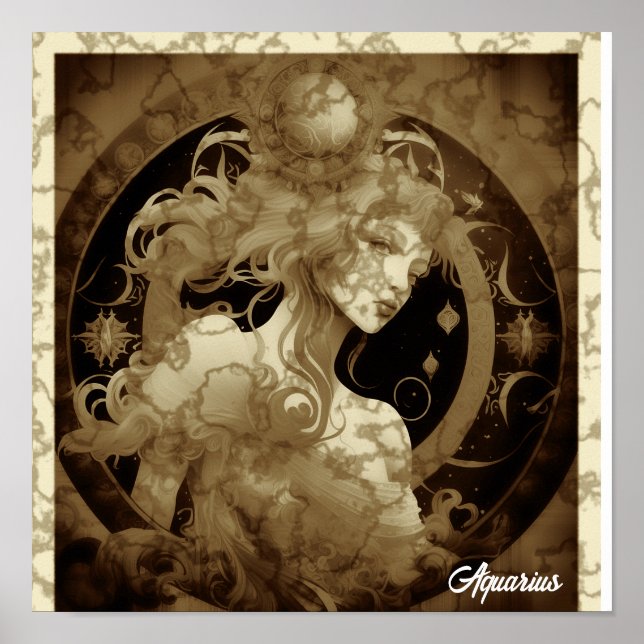 Poster av Aquarius Sign Wall Art (Framsidan)