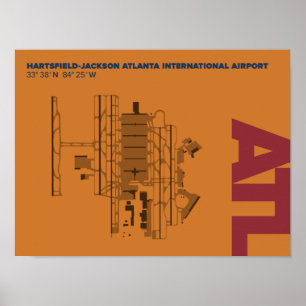 Poster av atlantiska flygplats (ATL) Diagram